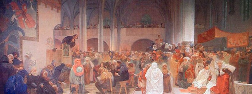 Мастер Ян Гус проповедует в Вифлеемской капелле