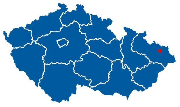 Острава расположение на карте Чехии